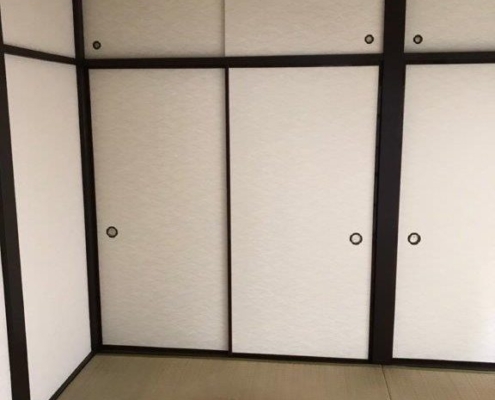 襖（ふすま）の壁紙を新しく張り替え