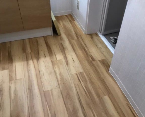 洗面所床のクッションフロア張り替え