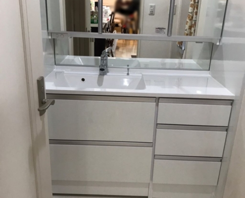 洗面化粧台の新規入れ替え