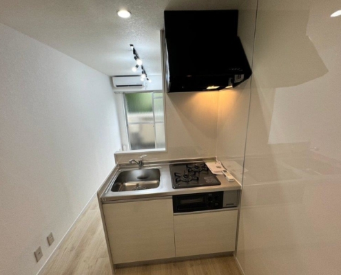 壁付けキッチンを対面式へリフォーム後